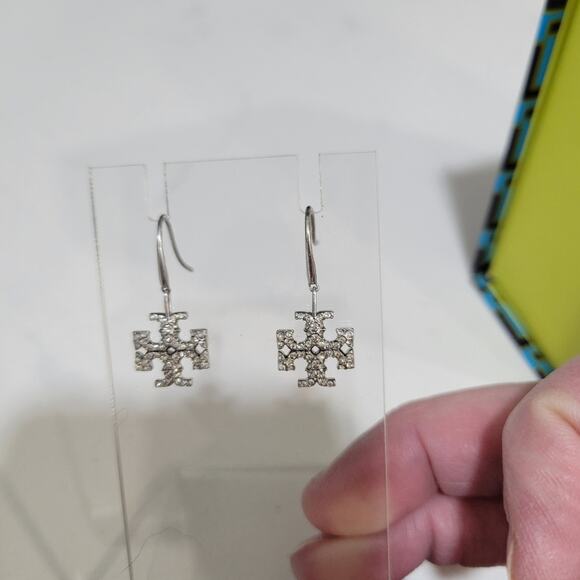 Tory Burch Heart Locket Earrings In Antique Pewter - Picture 9 of 15